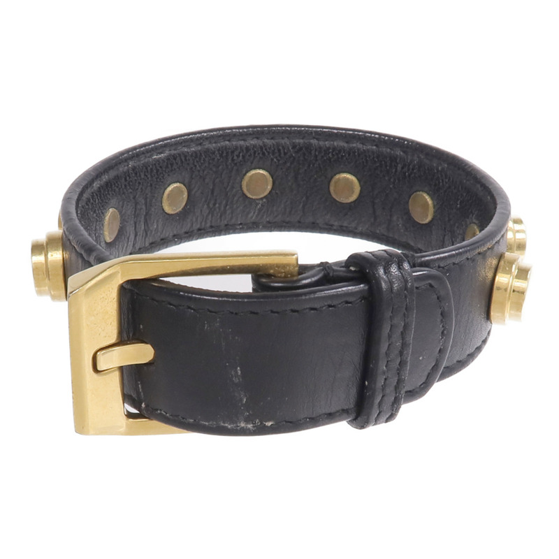 YVES SAINT LAURENT 牛皮皮革/金屬Studded De Force Bracelet手帶-2