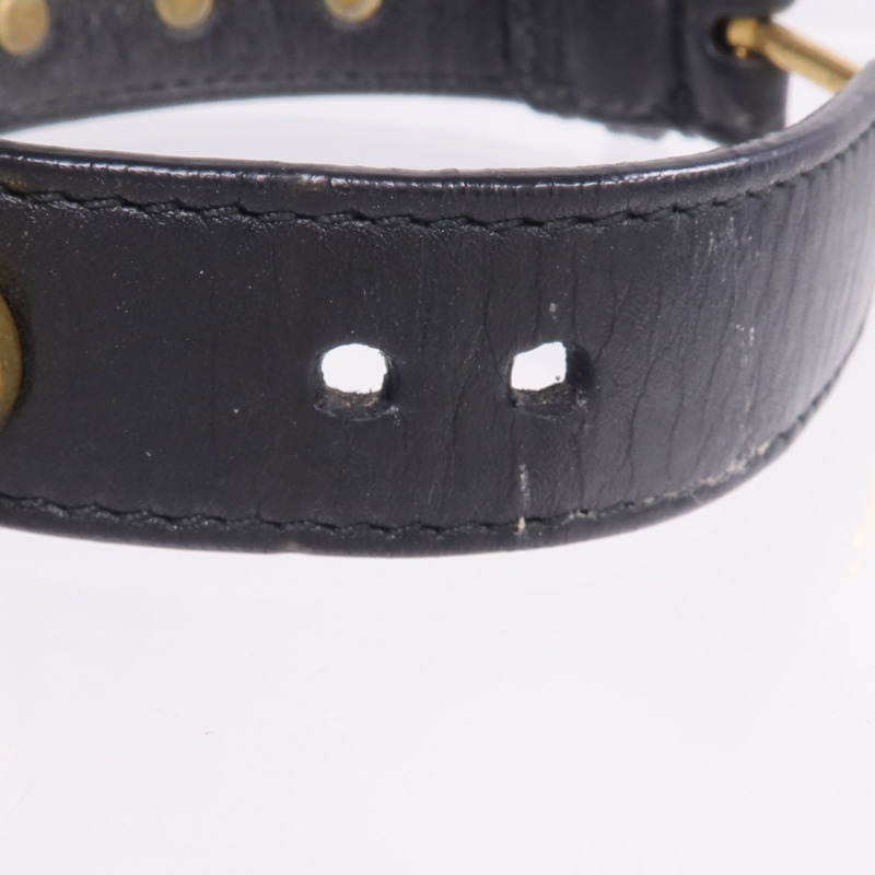 YVES SAINT LAURENT 牛皮皮革/金屬Studded De Force Bracelet手帶-6