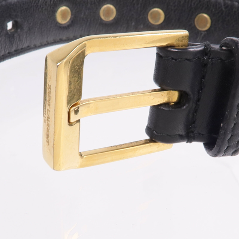 YVES SAINT LAURENT 牛皮皮革/金屬Studded De Force Bracelet手帶-8