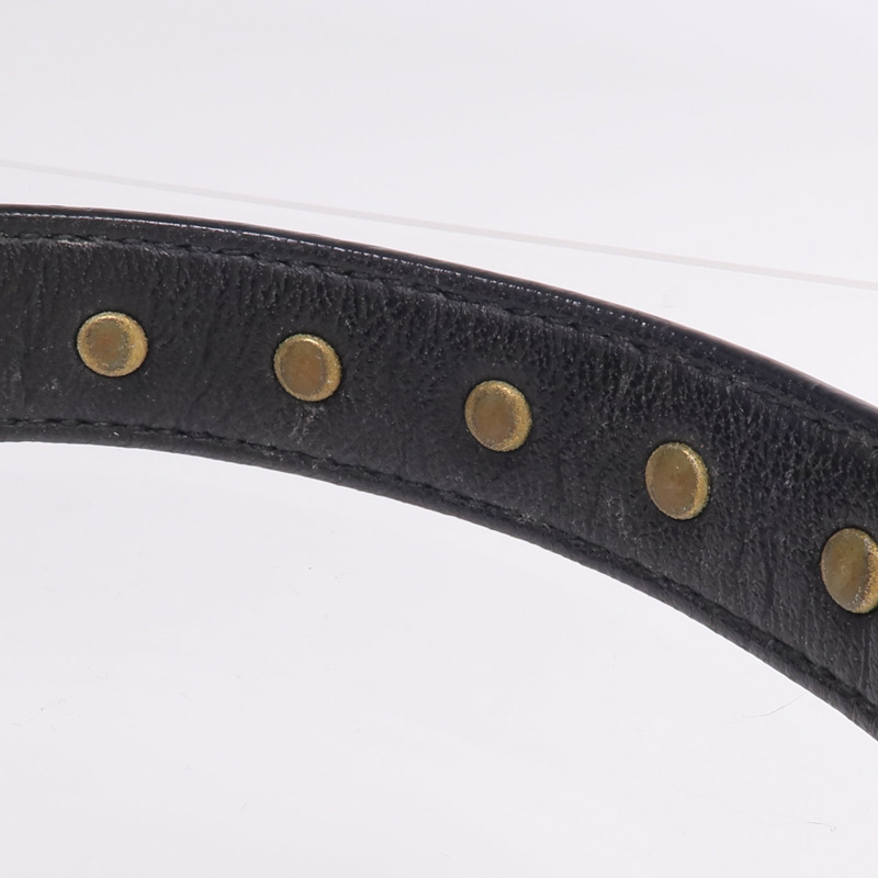 YVES SAINT LAURENT 牛皮皮革/金屬Studded De Force Bracelet手帶-11
