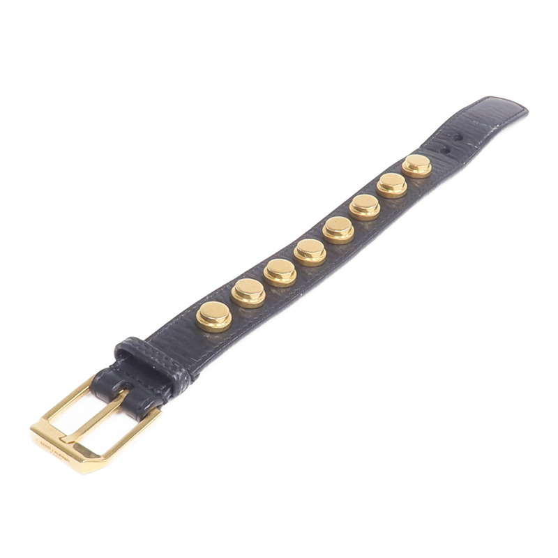 YVES SAINT LAURENT 牛皮皮革/金屬Studded De Force Bracelet手帶-12
