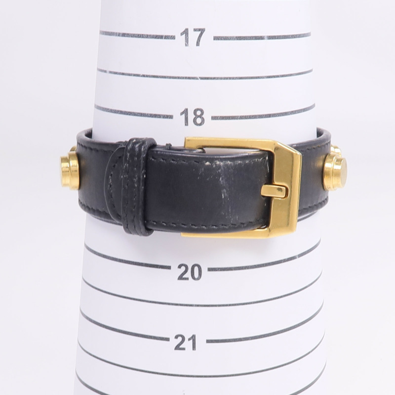 YVES SAINT LAURENT 牛皮皮革/金屬Studded De Force Bracelet手帶-13