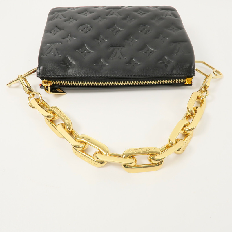 LOUIS VUITTON Monogram Embossed Coussin BB鏈帶手挽肩背兩用袋-6