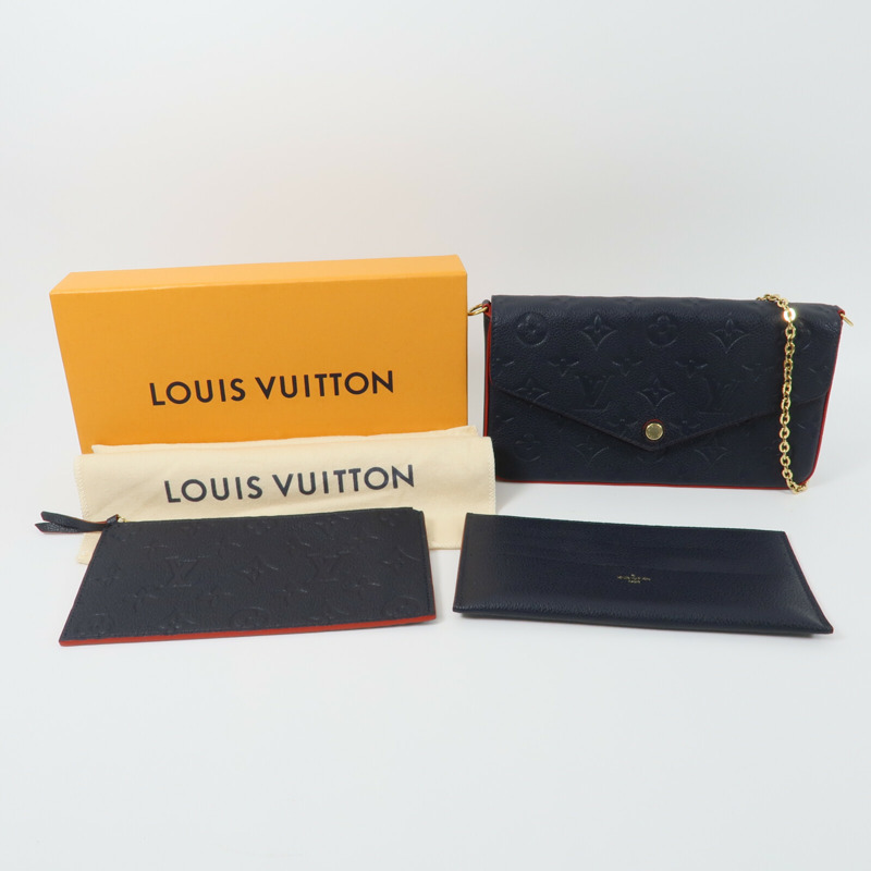 LOUIS VUITTON Monogram Empreinte Pochette Felicie鏈帶肩背袋-13