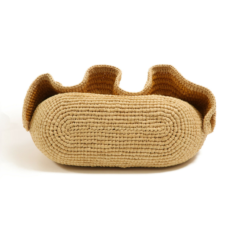 LOEWE Raffia/牛皮皮革Paula's Ibiza Ruffle Pochette肩背袋-3