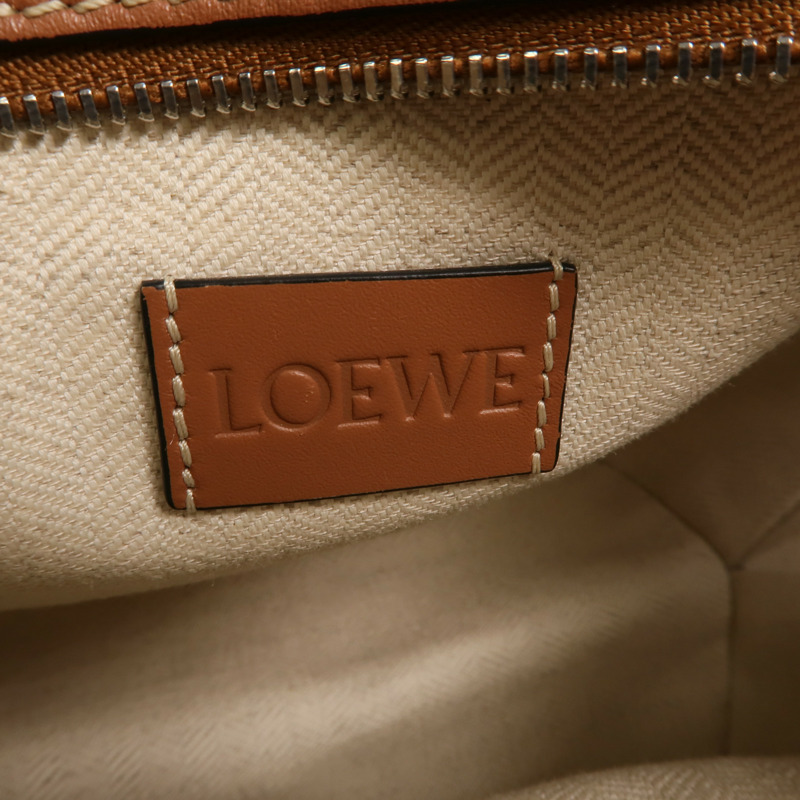 LOEWE Raffia/牛皮皮革Paula's Ibiza Ruffle Pochette肩背袋-5