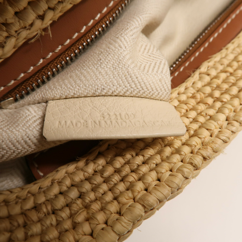 LOEWE Raffia/牛皮皮革Paula's Ibiza Ruffle Pochette肩背袋-6