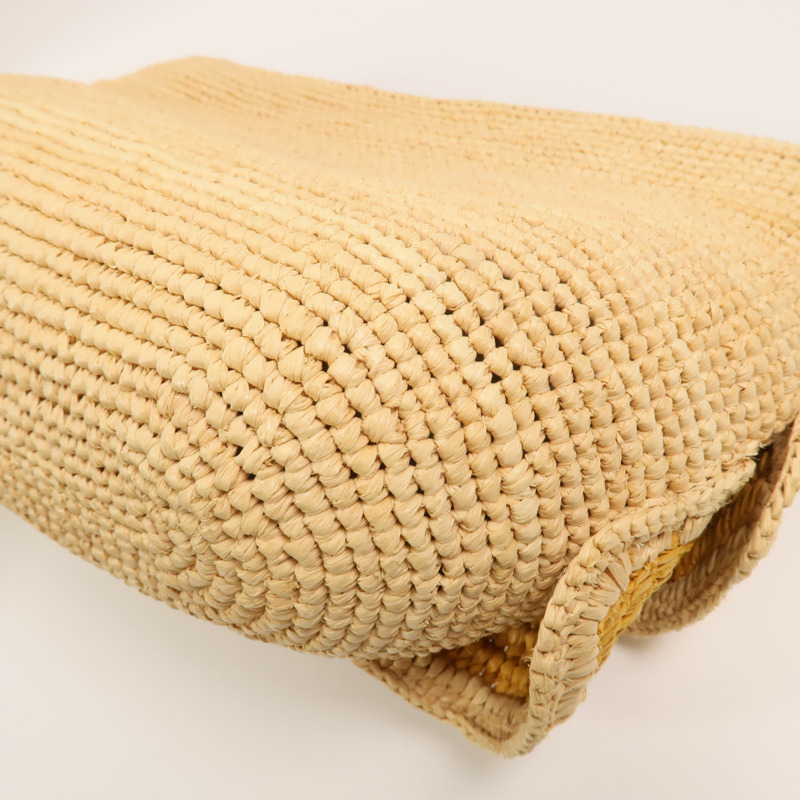 LOEWE Raffia/牛皮皮革Paula's Ibiza Ruffle Pochette肩背袋-12