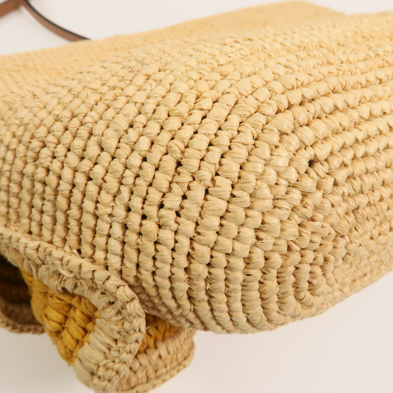 LOEWE Raffia/牛皮皮革Paula's Ibiza Ruffle Pochette肩背袋-13