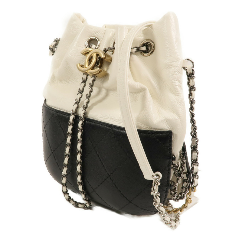 CHANEL 牛皮皮革Gabrielle Bucket鏈帶肩背袋-2