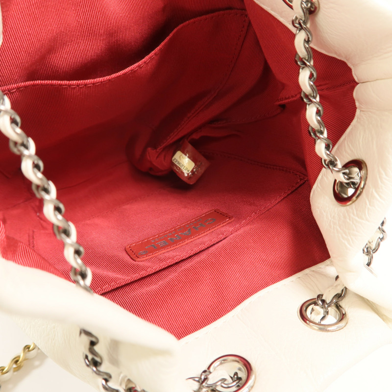 CHANEL 牛皮皮革Gabrielle Bucket鏈帶肩背袋-4