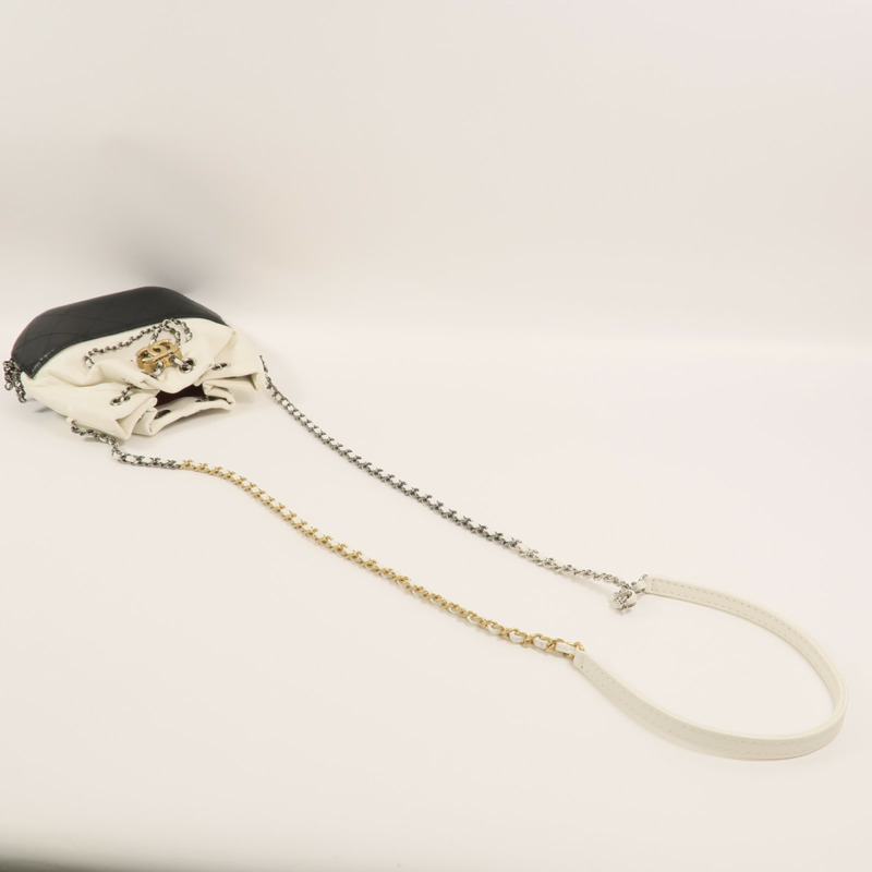 CHANEL 牛皮皮革Gabrielle Bucket鏈帶肩背袋-7