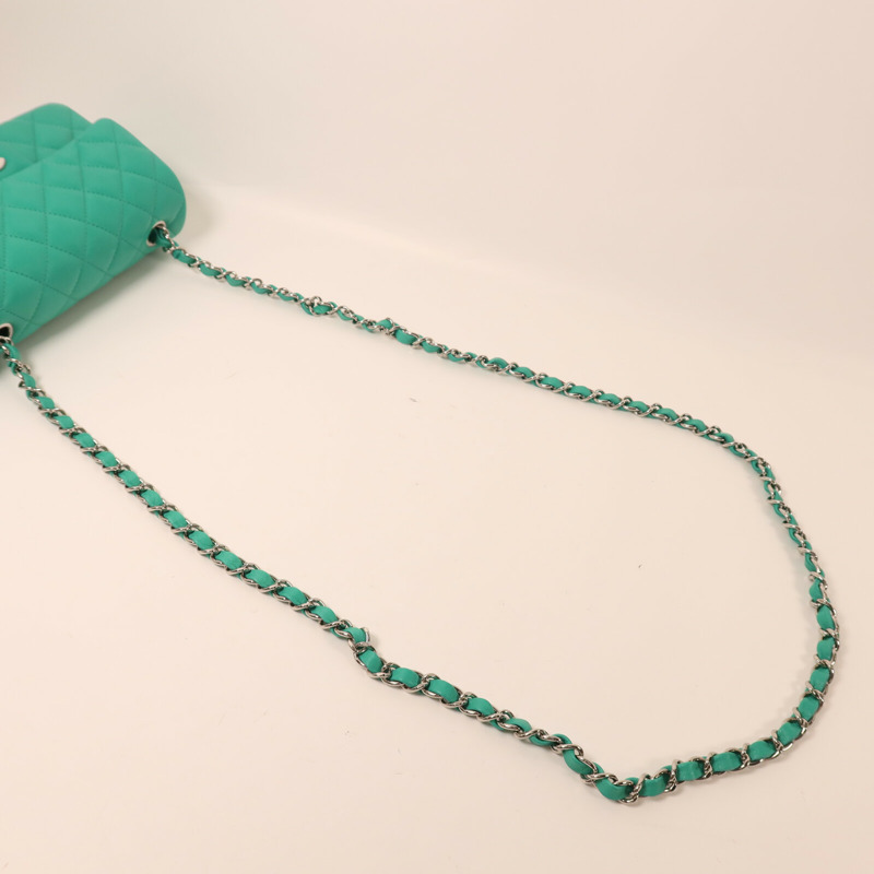 CHANEL 羊皮皮革Mini Classic 20鏈帶肩背袋-7