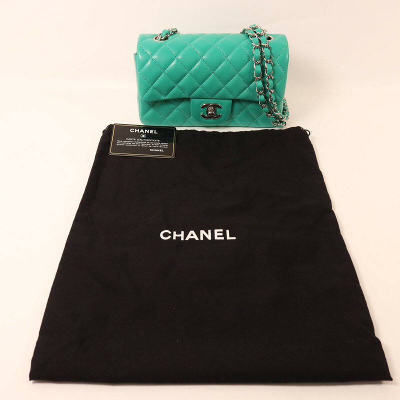 CHANEL 羊皮皮革Mini Classic 20鏈帶肩背袋-9