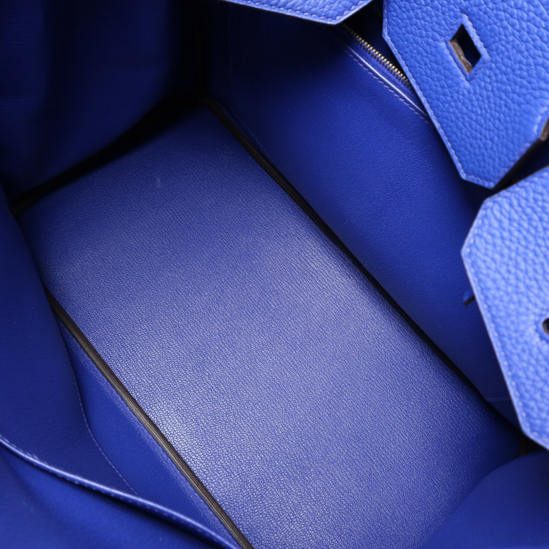 HERMES Togo皮革Birkin 35手挽袋Bleu Electric-4