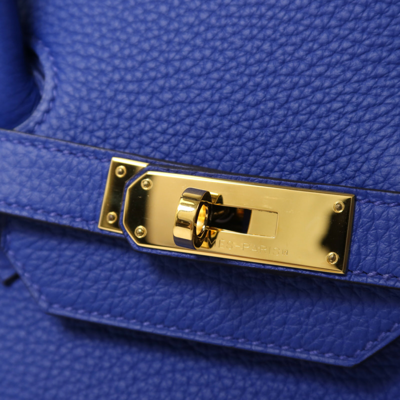 HERMES Togo皮革Birkin 35手挽袋Bleu Electric-9