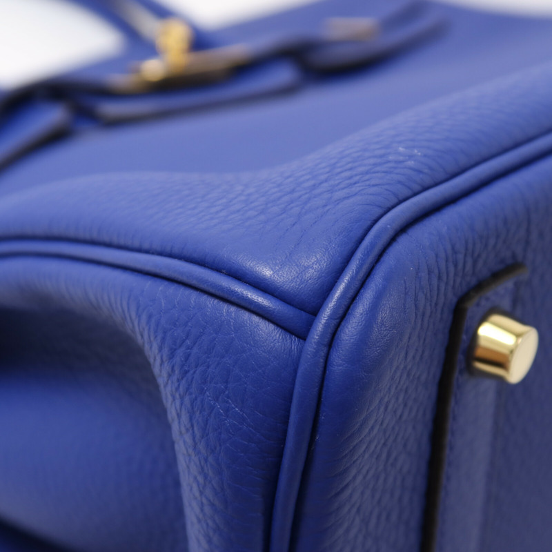 HERMES Togo皮革Birkin 35手挽袋Bleu Electric-10