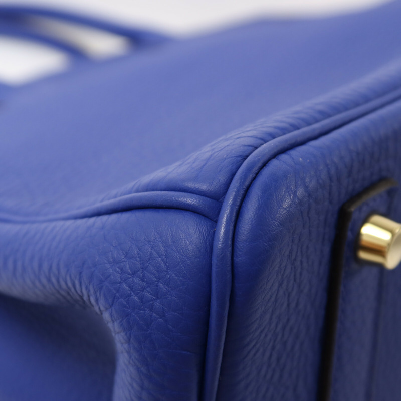 HERMES Togo皮革Birkin 35手挽袋Bleu Electric-12