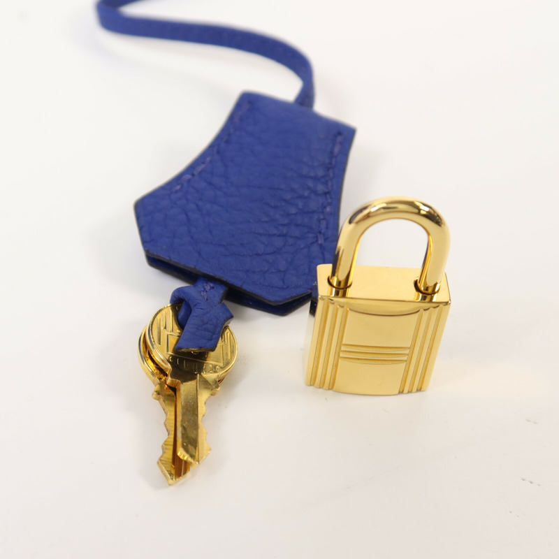 HERMES Togo皮革Birkin 35手挽袋Bleu Electric-14