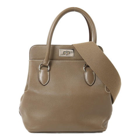 HERMES Evercolor皮革Tool Box 20手挽肩背兩用袋Etoupe