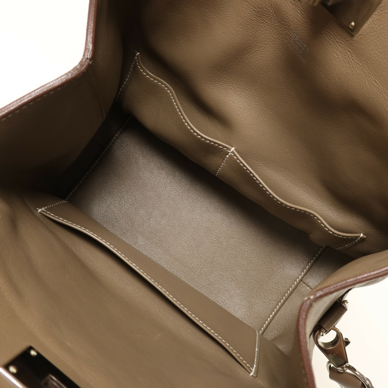 HERMES Evercolor皮革Tool Box 20手挽肩背兩用袋Etoupe-4