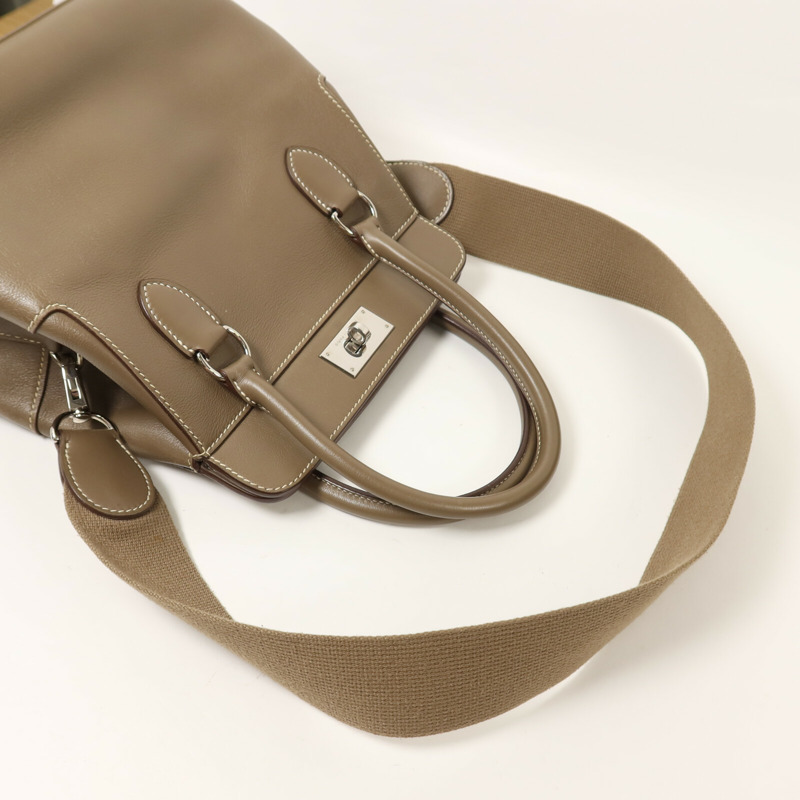 HERMES Evercolor皮革Tool Box 20手挽肩背兩用袋Etoupe-7