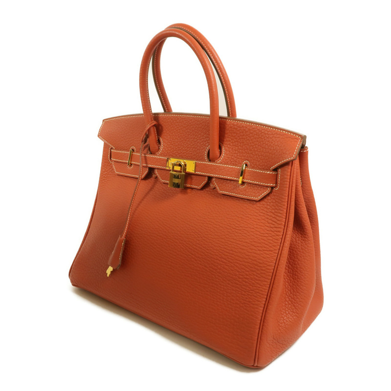 HERMES Fjord皮革Birkin 35手挽袋Sanguine-2