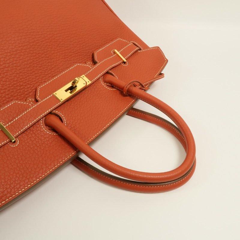 HERMES Fjord皮革Birkin 35手挽袋Sanguine-7