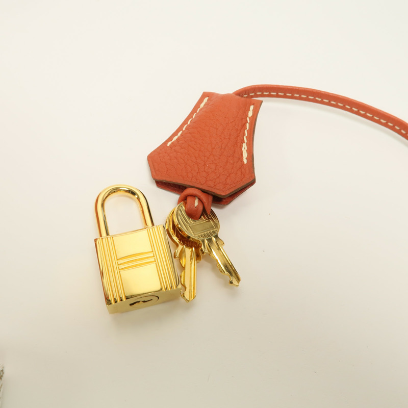 HERMES Fjord皮革Birkin 35手挽袋Sanguine-10