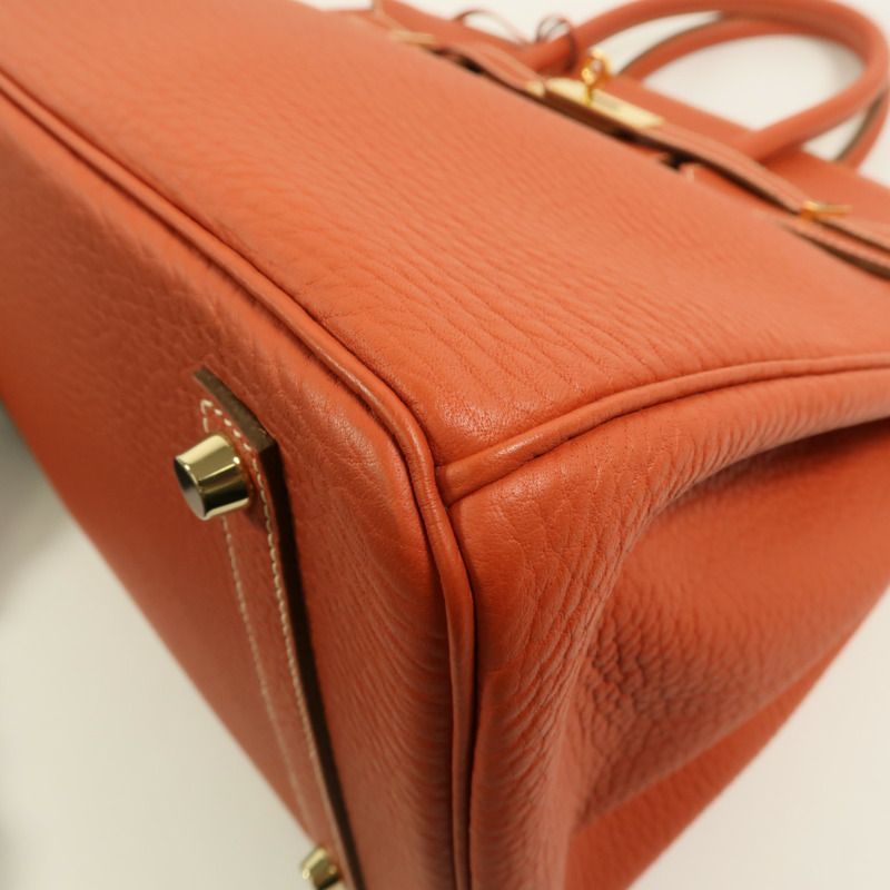 HERMES Fjord皮革Birkin 35手挽袋Sanguine-11