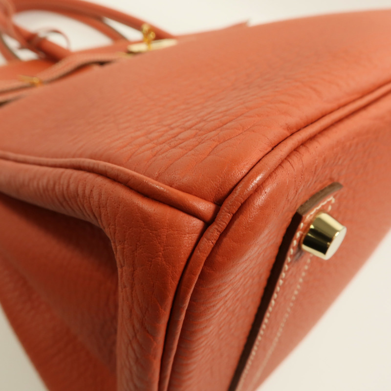 HERMES Fjord皮革Birkin 35手挽袋Sanguine-12