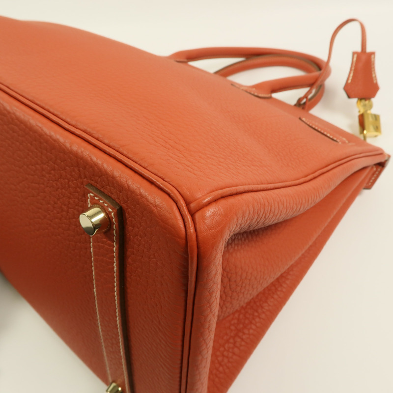 HERMES Fjord皮革Birkin 35手挽袋Sanguine-13