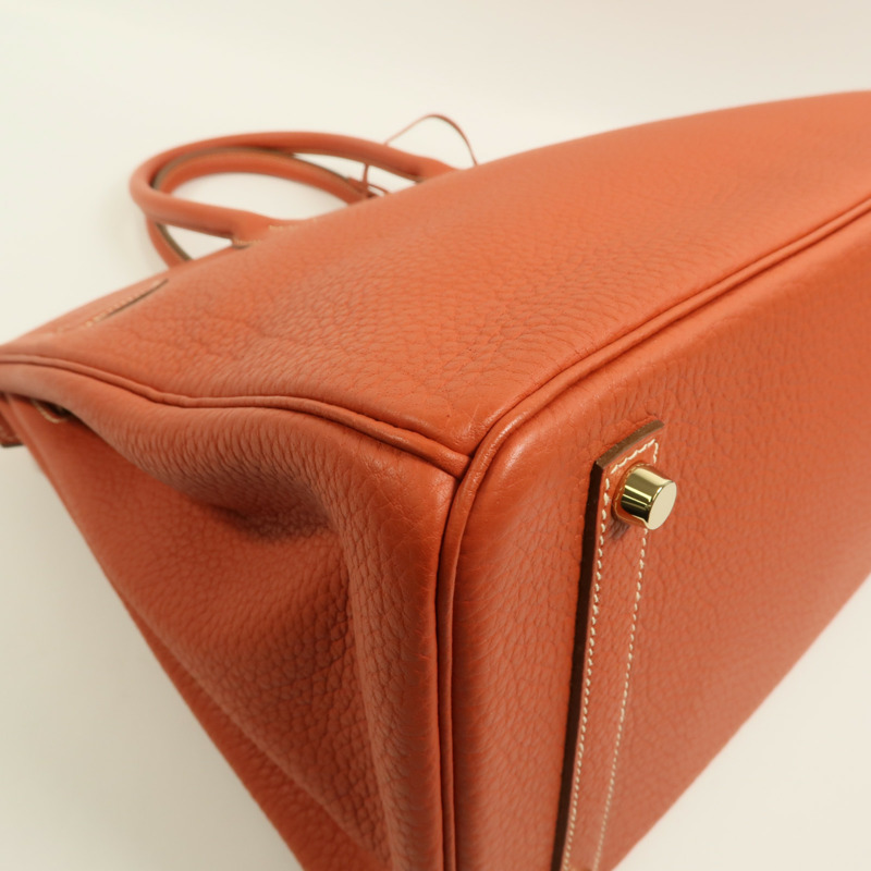 HERMES Fjord皮革Birkin 35手挽袋Sanguine-14
