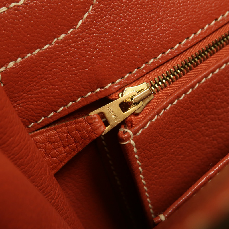 HERMES Fjord皮革Birkin 35手挽袋Sanguine-15