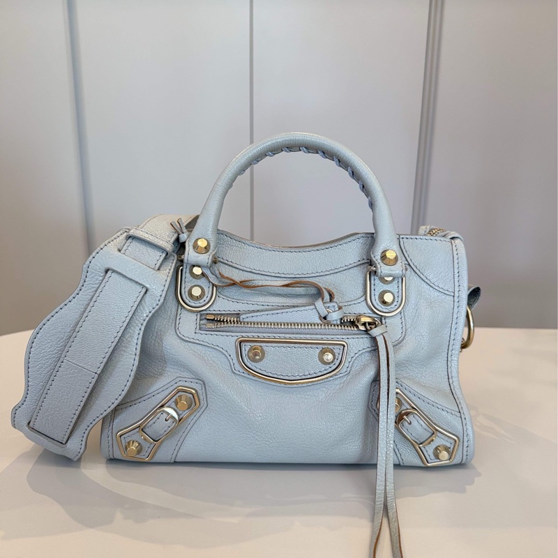 巴黎世家balenciaga灰色mini機車包-0