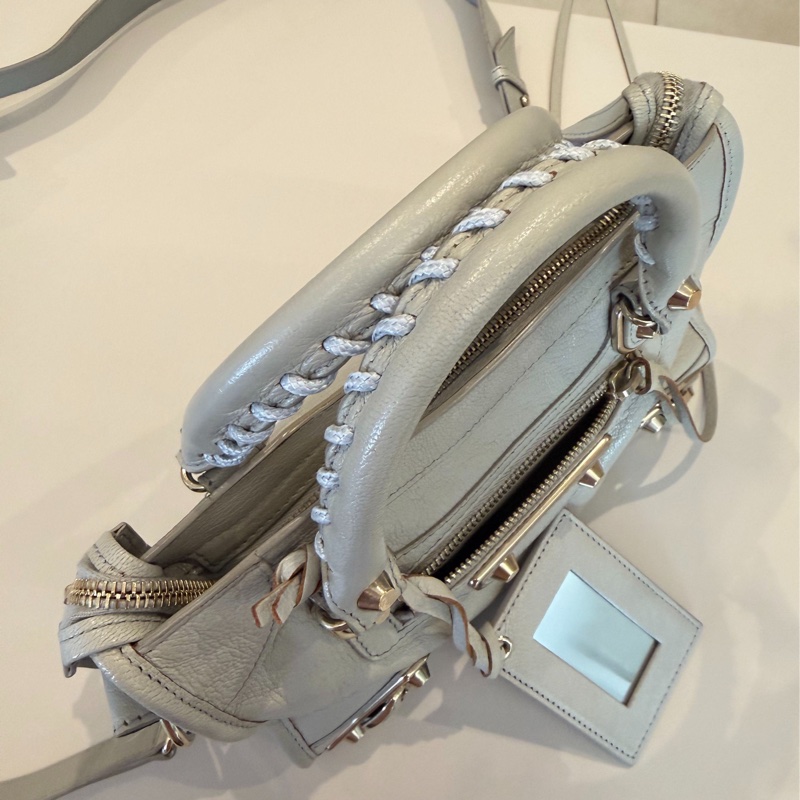 巴黎世家balenciaga灰色mini機車包-4