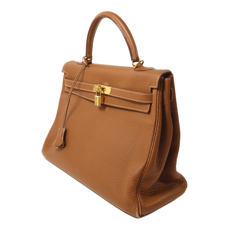 HERMES Togo皮革Kelly 35手挽肩背兩用袋Gold-2