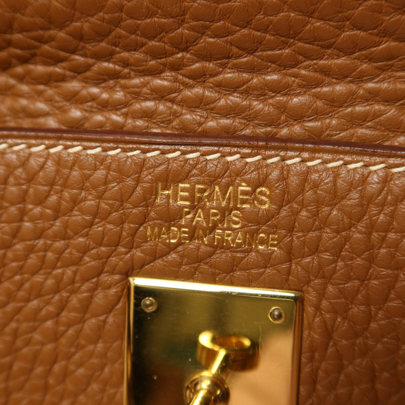 HERMES Togo皮革Kelly 35手挽肩背兩用袋Gold-5