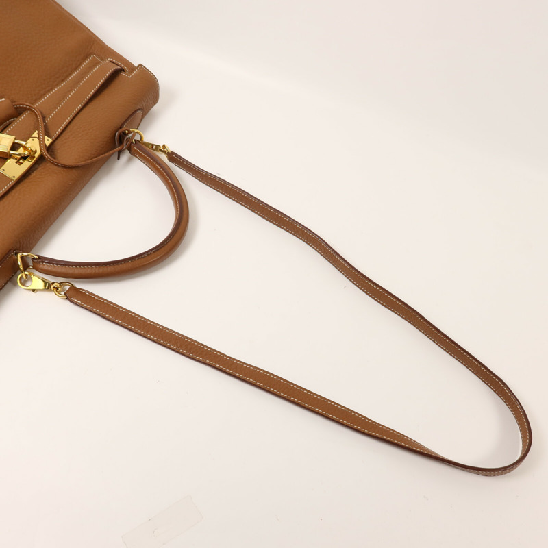 HERMES Togo皮革Kelly 35手挽肩背兩用袋Gold-7