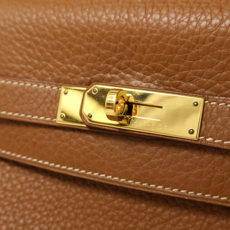 HERMES Togo皮革Kelly 35手挽肩背兩用袋Gold-9
