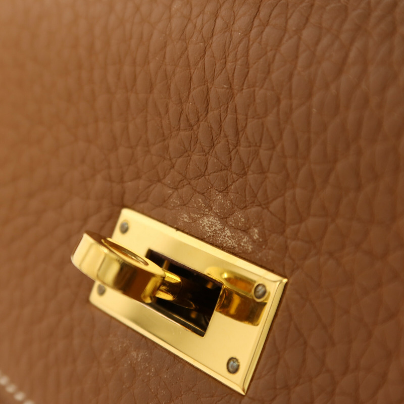 HERMES Togo皮革Kelly 35手挽肩背兩用袋Gold-15