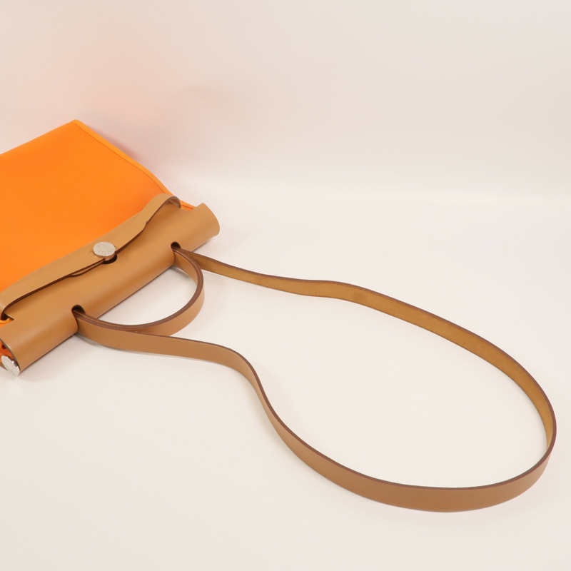 HERMES 帆布Herbag PM手挽肩背兩用袋Orange-7