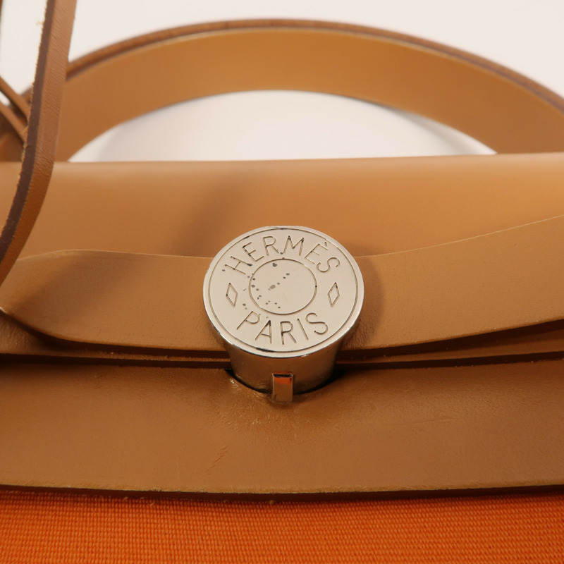 HERMES 帆布Herbag PM手挽肩背兩用袋Orange-8
