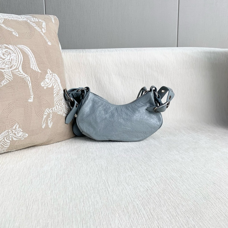 99新 Balenciaga巴黎世家Le Cagole機車餃子包xs碼 藍色-2