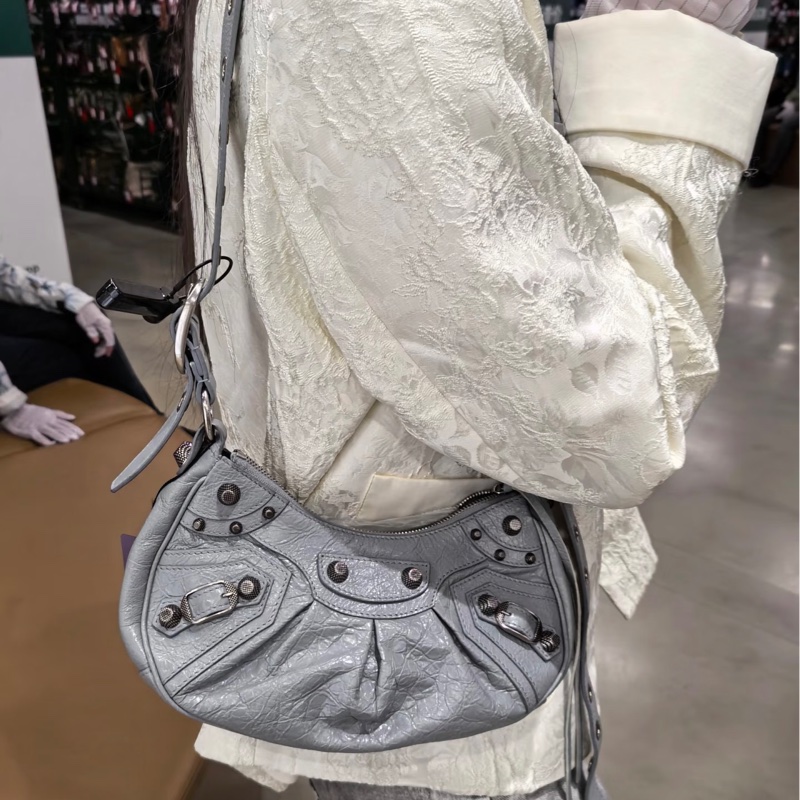 99新 Balenciaga巴黎世家Le Cagole機車餃子包xs碼 藍色-6