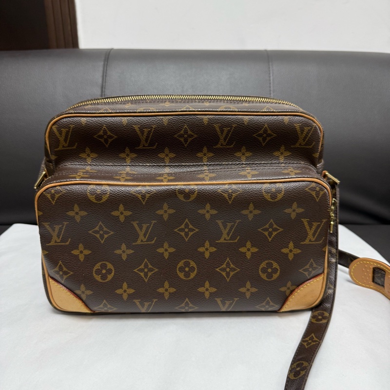 LouisVuitton 路易威登男女適用 老花中古款雙層橫版相機包 🈚附件-0