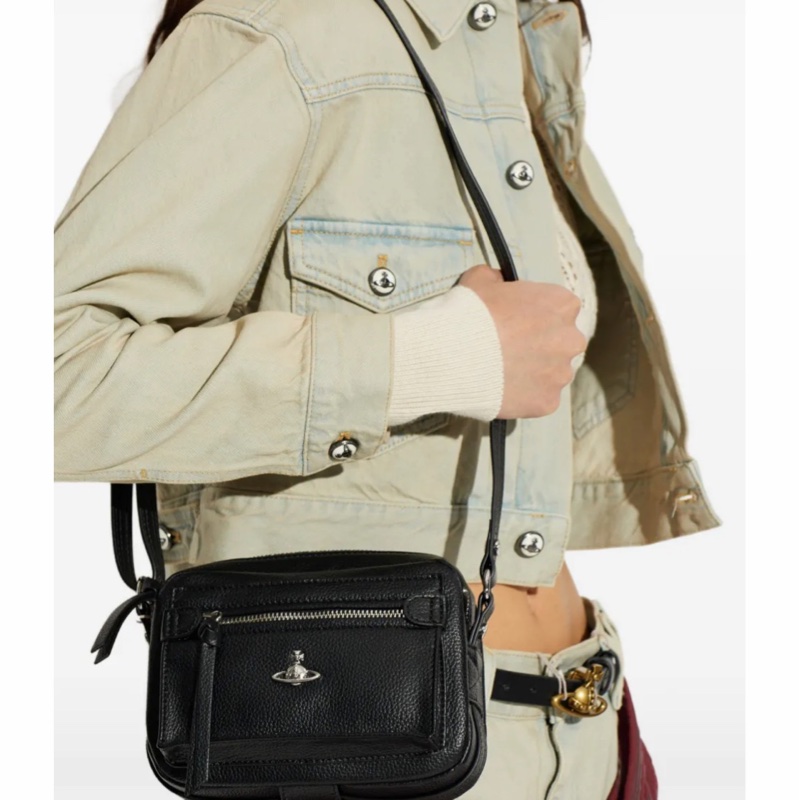 Vivienne Westwood 男女同款 Hannah 拉鍊紋理單肩包均碼碼19.5cm*9.5cm*12cm-1