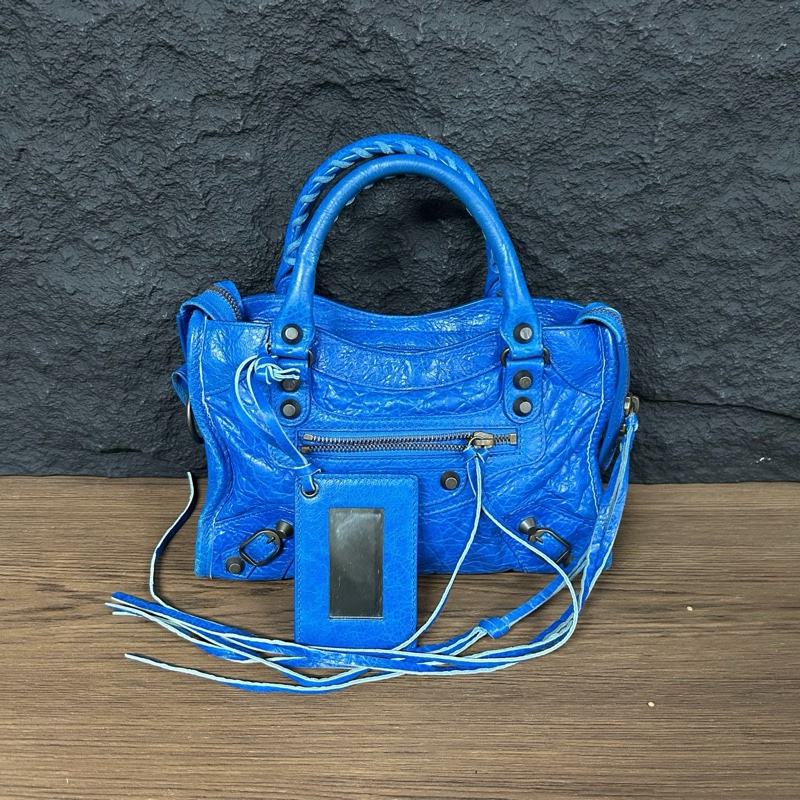 Balenciaga 巴黎世家mini機車藍色-0