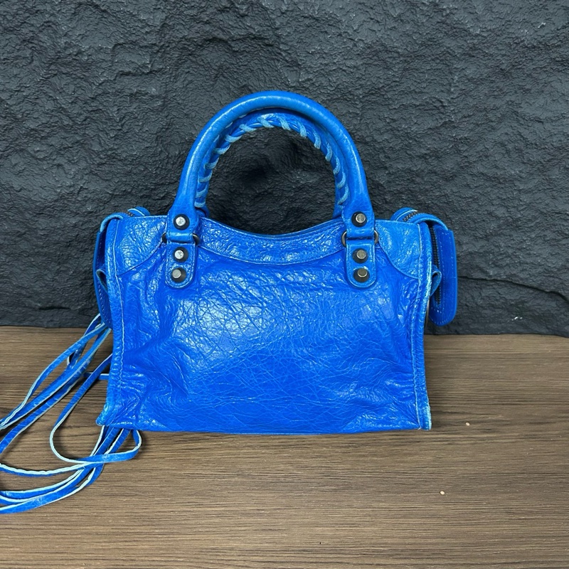 Balenciaga 巴黎世家mini機車藍色-1