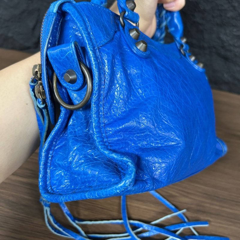 Balenciaga 巴黎世家mini機車藍色-3